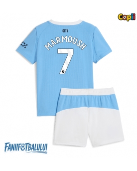 Manchester City Omar Marmoush #7 Echipament de Fotbal Replică 2025-26 Copii Acasa (+ Șorturi)